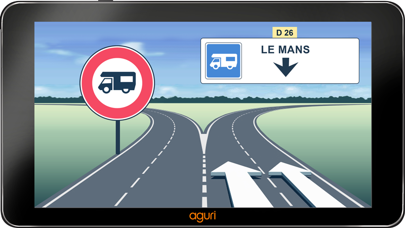 GPS avec navigation spécifique pour Camping-Cars